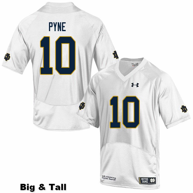 Men's NCAA Notre Dame Fighting Irish #10 Drew Pyne Stitched College Under Armour Authentic White Big & Tall Football Jersey ZY10E64YM